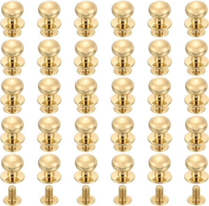 30Pcs 12mm Chicago Screws Round Head Button Leathercraft Rivets for DIY Leather Crafting Decoration Handbag Shoes Belt Repair, Silver