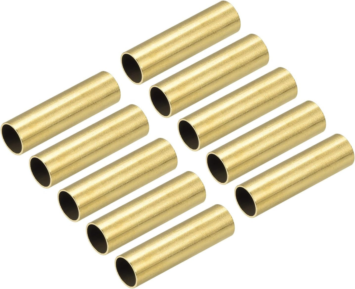 Brass Tube 8.5mm OD 0.5mm Wall Thickness 30mm Length Pipe Tubing for DIY 20 Pcs