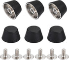 LinkMejor 12x7mm Rivet Studs Screw Back Flat Hollow Feet Stud Spike for Leather Craft DIY Matt Black 6pcs