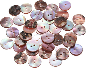 40Pcs Natural Pearl Shell Button, 15mm 2 Hole Mother of Sewing Button for Shirt Clothes Coats Suits Jacket Jeans Skirts Sewing Craft DIY Decoration, Purple