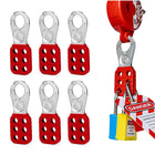 LinkMejor Lockout Tagout Hasp 6-Pack | 6-Holes Industrial Padlock Hasp & 1" Jaw | OSHA Compliant Group Lock Out Tag Out Hasps | PA Injection molding Steel Hasp