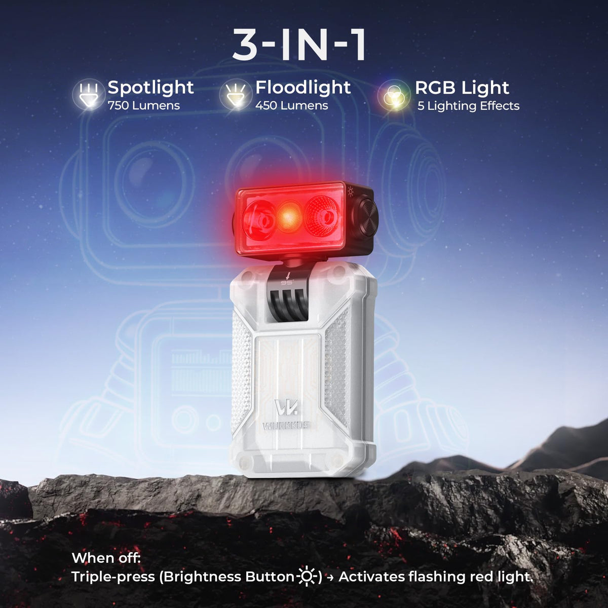 LinkMejor HD04 Mini EDC Flashlight, 750 Lumens Lampada a LED Ricaricabile