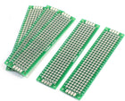 5pcs Green 2.54mm Hole Pitch 8x2cm Double-Sided Glass Fiber PCB Board