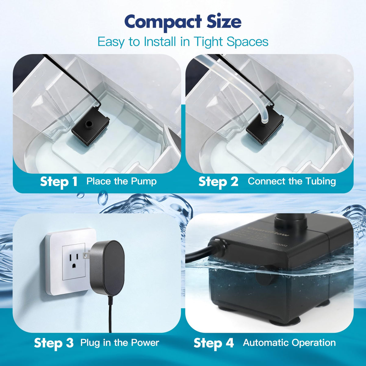 Automatic Mini Sump Pump for Dehumidifier with Level Sensor to Remove Water