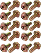 20Pcs M6x16mm Yellow Zinc Plated 4.8 Grade Phillips Drive Serrated Flange Hex Head Bolt