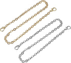 Purse Chain Strap, 4Pcs 24"x0.22" Iron Flat Chain Strap Handbag Chains Shoulder Cross Body Replacement Strap(Silver+Gold)