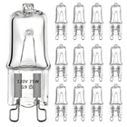G9 halogenlampor 25W 120V, dimbare, 2pin, 2700K varmehvitt, 12 stk