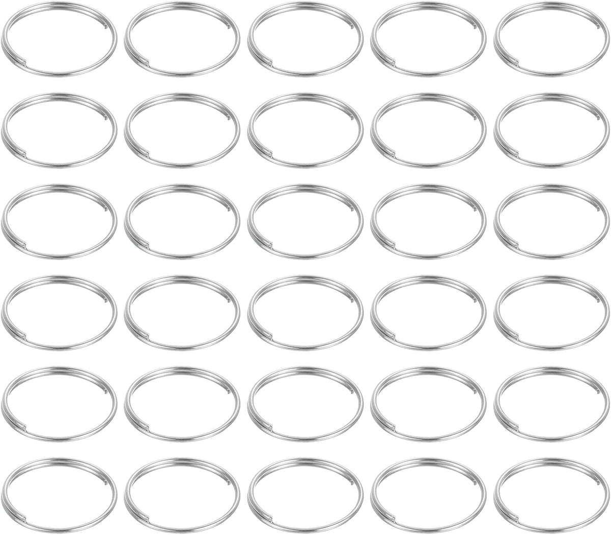 100Pcs 14mm Double Loops Split Rings, Round Jump Ring Connector, Small Nickel Plated Small Key Chain Ring Part for DIY Crafts Making, Silver