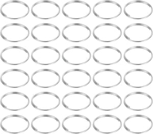 60Pcs 14mm Double Loops Split Rings, Round Jump Ring Connector, Small Nickel Plated Small Key Chain Ring Part for DIY Crafts Making, Silver