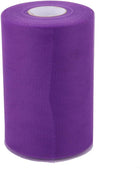 LinkMejor Tulle Fabric Rolls, 6" x 100 Yards Fabric Tulle Ribbon for DIY Crafts Wedding Party Decorations, Gift Wrapping, Purple