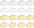 100Pcs 10mm Ribbon Crimp Clamp Ends, Bookmark Pinch Crimp Ends, Fasteners Clasp Crimp Ends for Bracelet Necklace Jewelry Making, 4 Colors