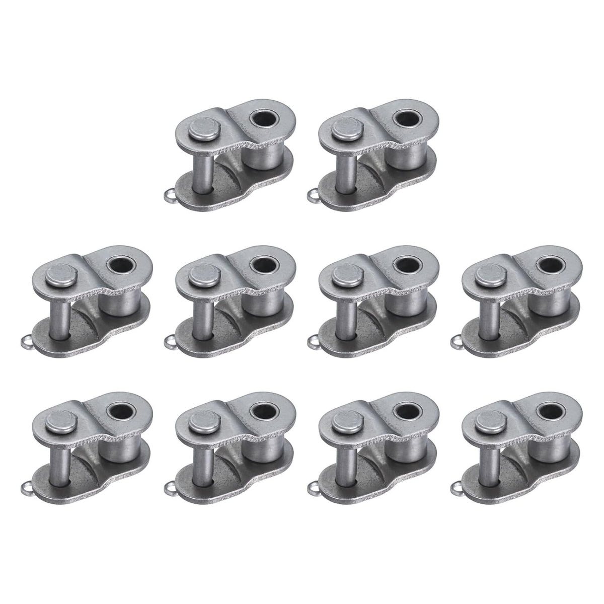 10Pcs #40H/ DIN/ISO 08AH Chain Offset Half Link Roller, 1/2" Pitch Carbon Steel, Standard Chain End Connector Split Links