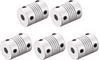 8mm to 8mm Aluminum Alloy Shaft Coupling Flexible Coupler Motor Connector Joint L25xD19 Silver,5pcs