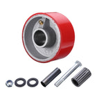 4 Inch Caster Wheels, 1-1/8" Bore, Polyurethane on Steel Wheel with Strong Load-Bearing Capacity, for Commercial Warehouses, Red