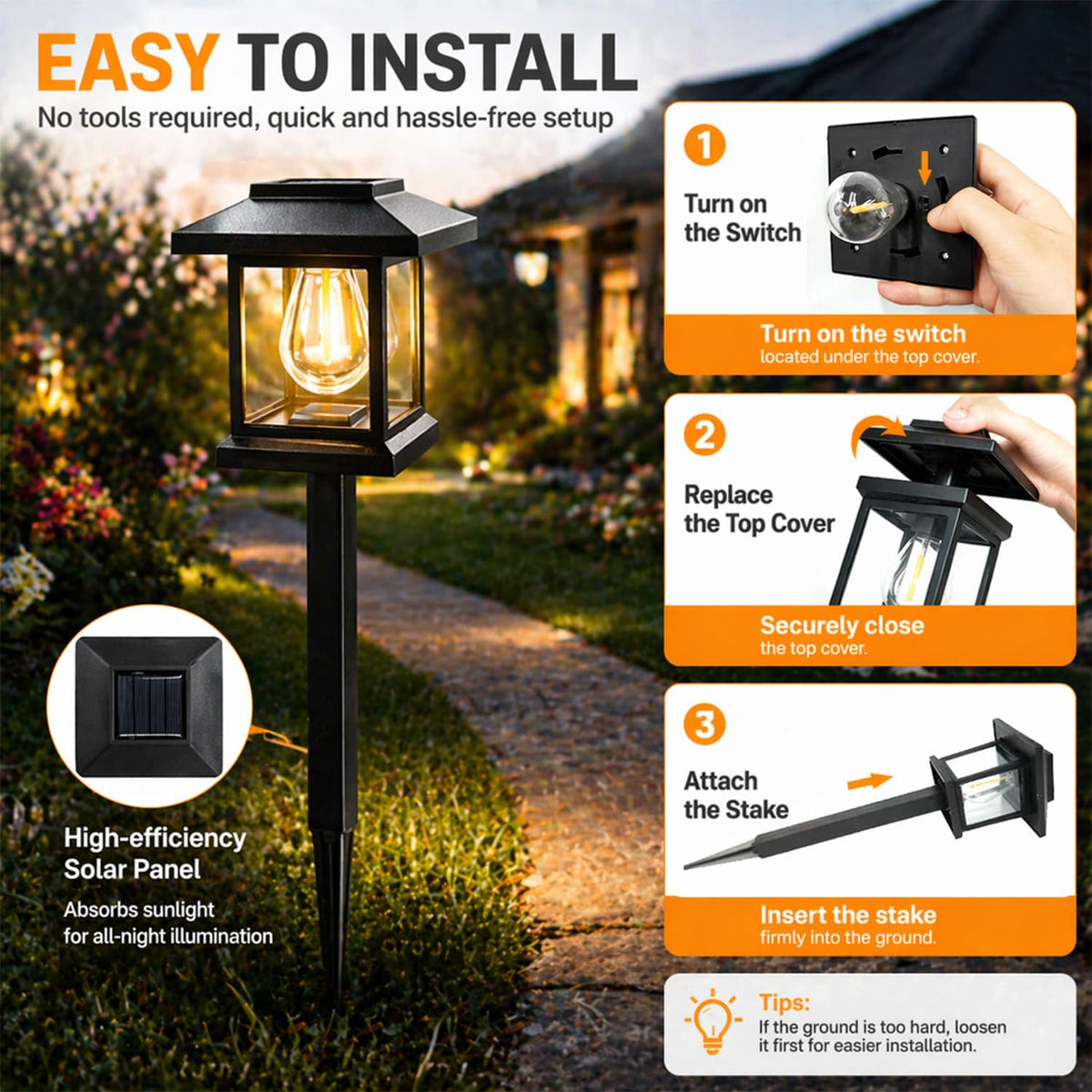LinkMejor Solar Pathway Lights 12-Pack for Yard Walkways (3)