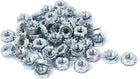 10#-24 Female Thread Zinc Plated External Tooth K Lock Kep Nut Silver Tone 50pcs