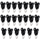 LinkMejor 20Pcs Guias de Persiana Rolantes Ganchos, Rodas Silenciosas de Plástico, Preto