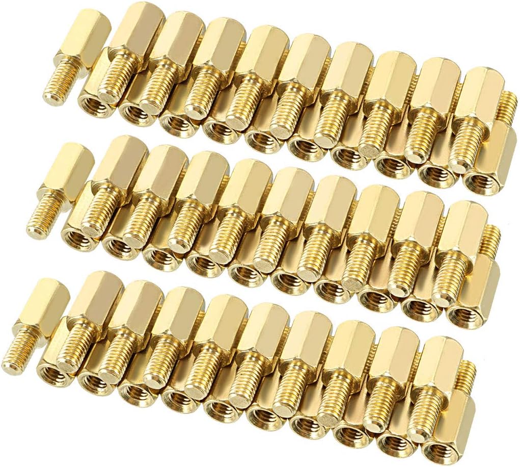 60pcs M3 8+6mm Female Male Thread Brass Hex Standoff Spacer Screws PCB Pillar