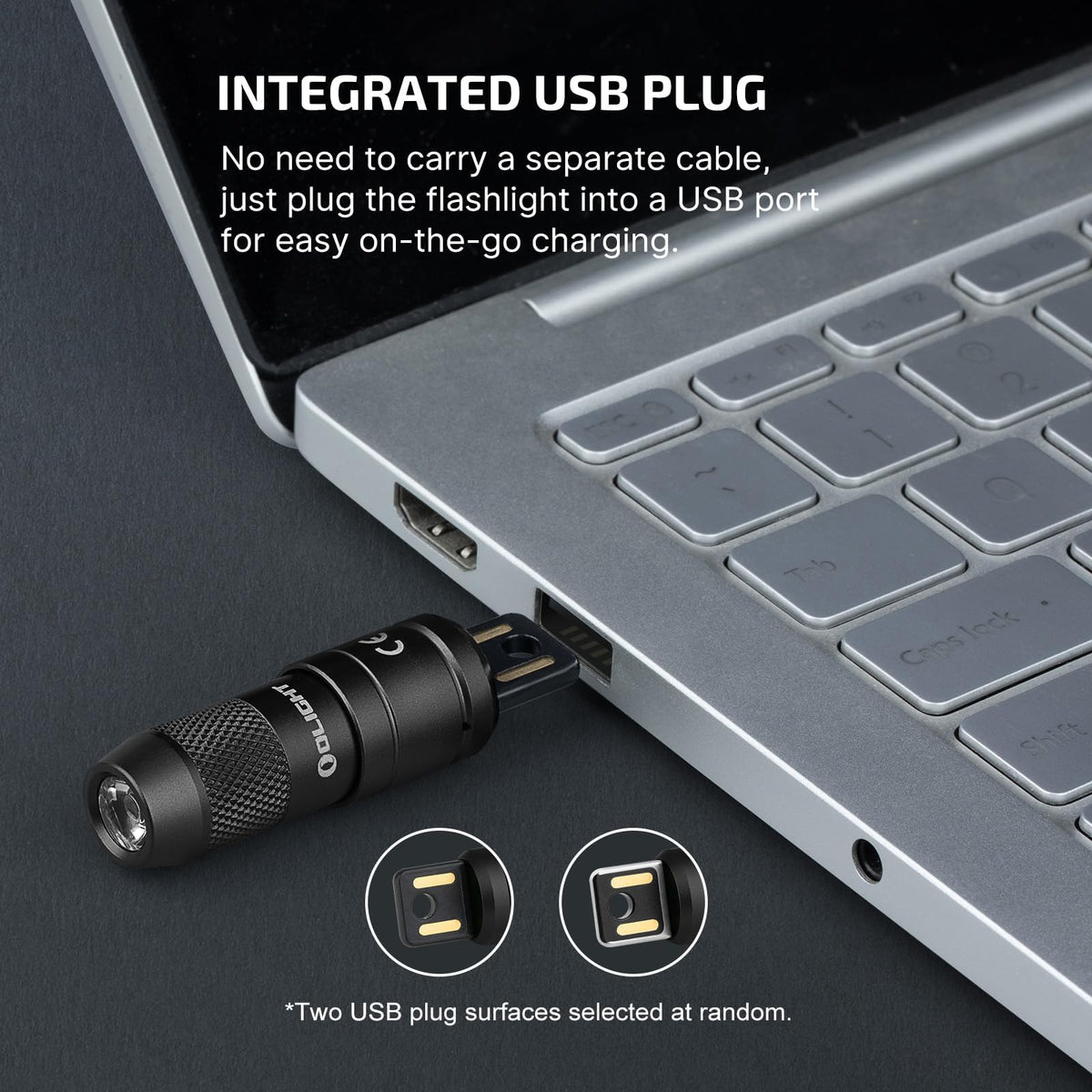 LinkMejor 2 Pack IMINI 2 Oploadbar EDC Nøglekæde Lommelygte Sort+Drøm Blå