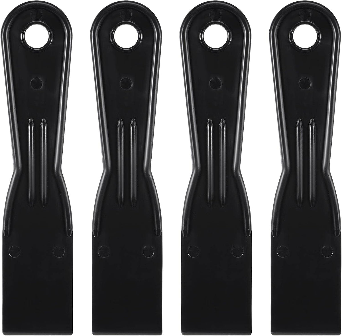 Espátula de Putty de Plástico ABS com 1,5 polegadas, Ideal para Reparos em Gesso e Coberturas de Paredes, Cor Preta, 4 Peças