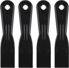Espátula de Putty de Plástico ABS com 1,5 polegadas, Ideal para Reparos em Gesso e Coberturas de Paredes, Cor Preta, 4 Peças