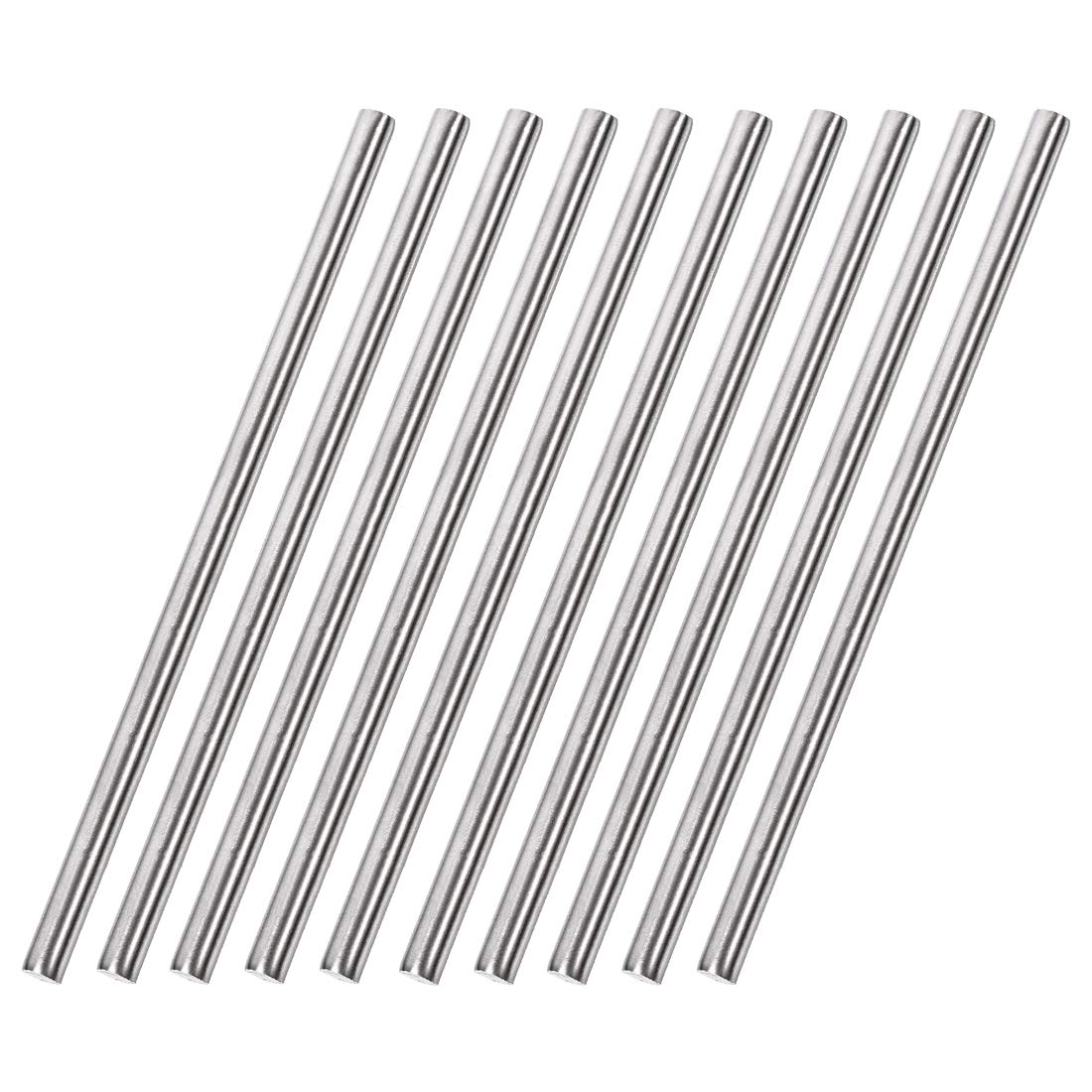 6mm x 200mm 304 Stainless Steel Solid Round Rod for DIY Craft - 10pcs