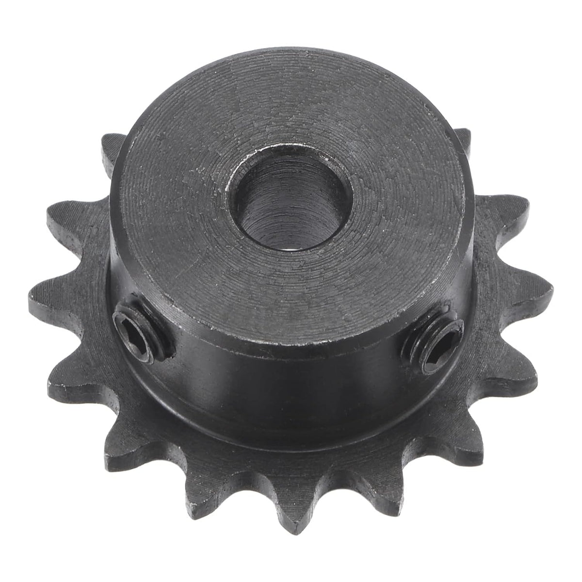16 Tooth Roller Sprocket B Type, #25 Chain, Single Strand 1/4" Pitch, 6.35mm Bore Black Oxide C45 Carbon Steel with Set Screws for ISO 04C