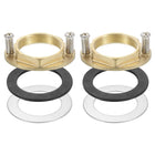 2Sets Female Thread Hex Lock Nut M32 x 1.5 Brass Single Hole Faucet Lock Nuts with Gasket, Faucet Fixing Tool Set for Kitchen Bathroom Basin Sink (Oval)