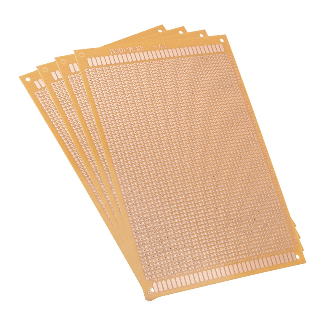 12x18cm Single Sided Universal Paper Printed Circuit Board Thickness 1.3mm for DIY Soldering Brown 4pcs