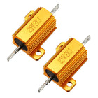 25W 2k Ohm 5% Aluminum Housing Resistor Screw Tap Chassis Mounted Aluminum Case Wirewound Resistor Load Resistors Gold Tone 2 pcs