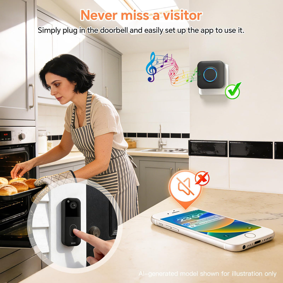 Locator Bell untuk Google Nest, Ring, Blink - 1 Paket