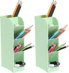 2PCS Marker Organizer, 5 Slots Marker Holder Organizer PVC Plastic Marker Storage Holder Marker Storage Rack Crayon Pen Holder for Store Paint Brushes, Pens, Color Pencils (Green)