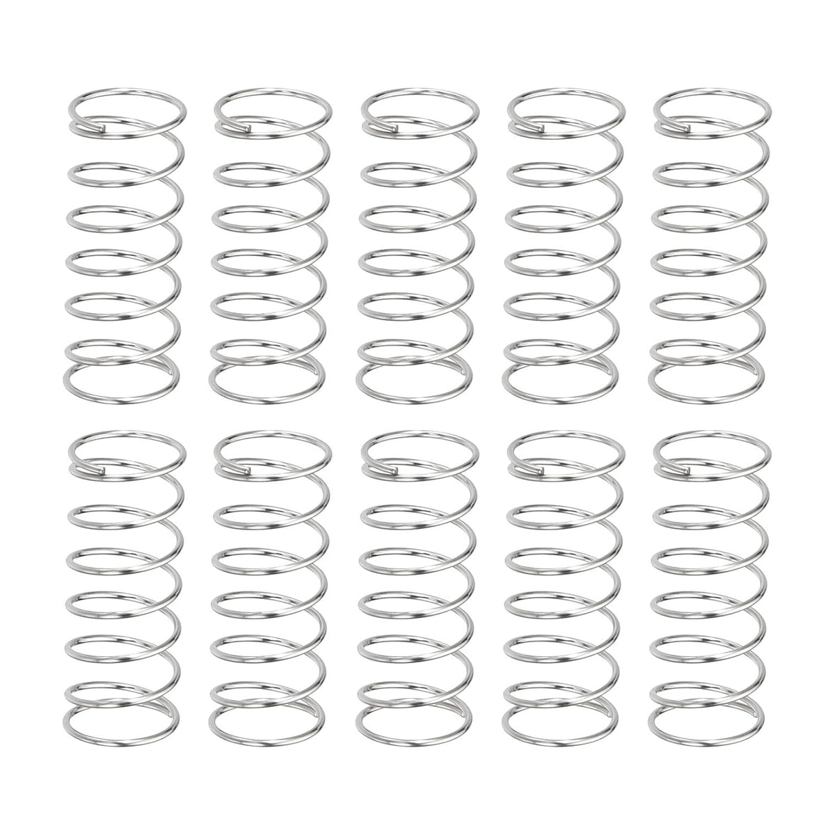 10Pcs Compression Springs, 0.4mm Wire Diameter x 6mm OD x 15mm Length 304 Stainless Steel Extension Spring Ballpoint Pen Pressure Springs for Shop Home Repairs, Silver