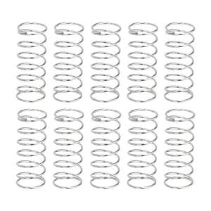 10Pcs Compression Springs, 0.4mm Wire Diameter x 6mm OD x 15mm Length 304 Stainless Steel Extension Spring Ballpoint Pen Pressure Springs for Shop Home Repairs, Silver