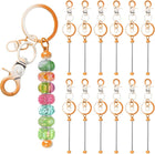 12 Pcs Beadable Keychain, Keychain Making Supplies, Blank Bead Metal Chain Bars for DIY Crafts Jewelry Making Gift, Orange Gradient