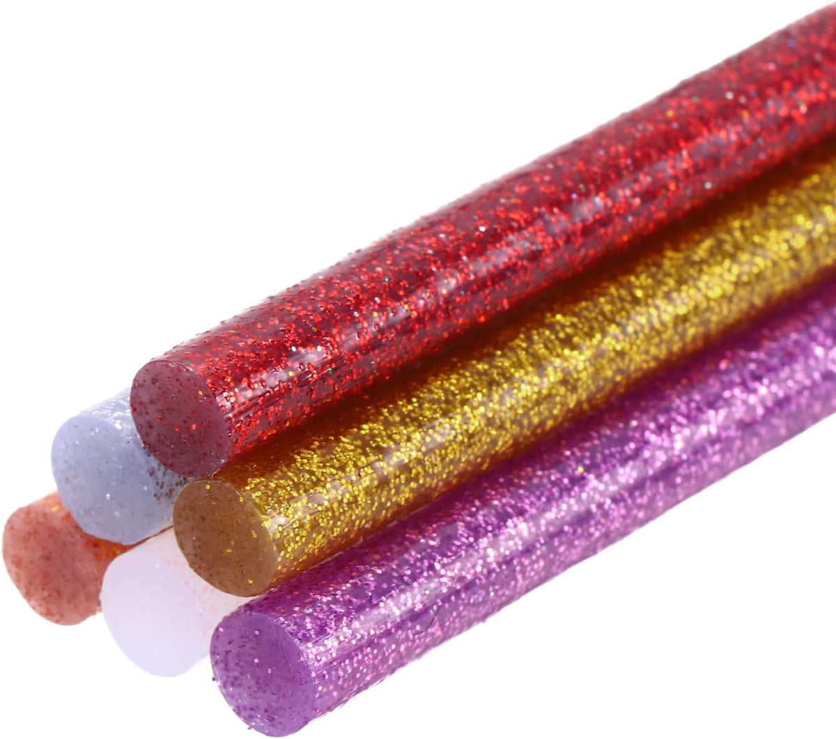 6pcs Glitter Hot Glue Sticks 8 inch x 0.28 inch Large Glue Sticks, 200 x 7mm 6 Color