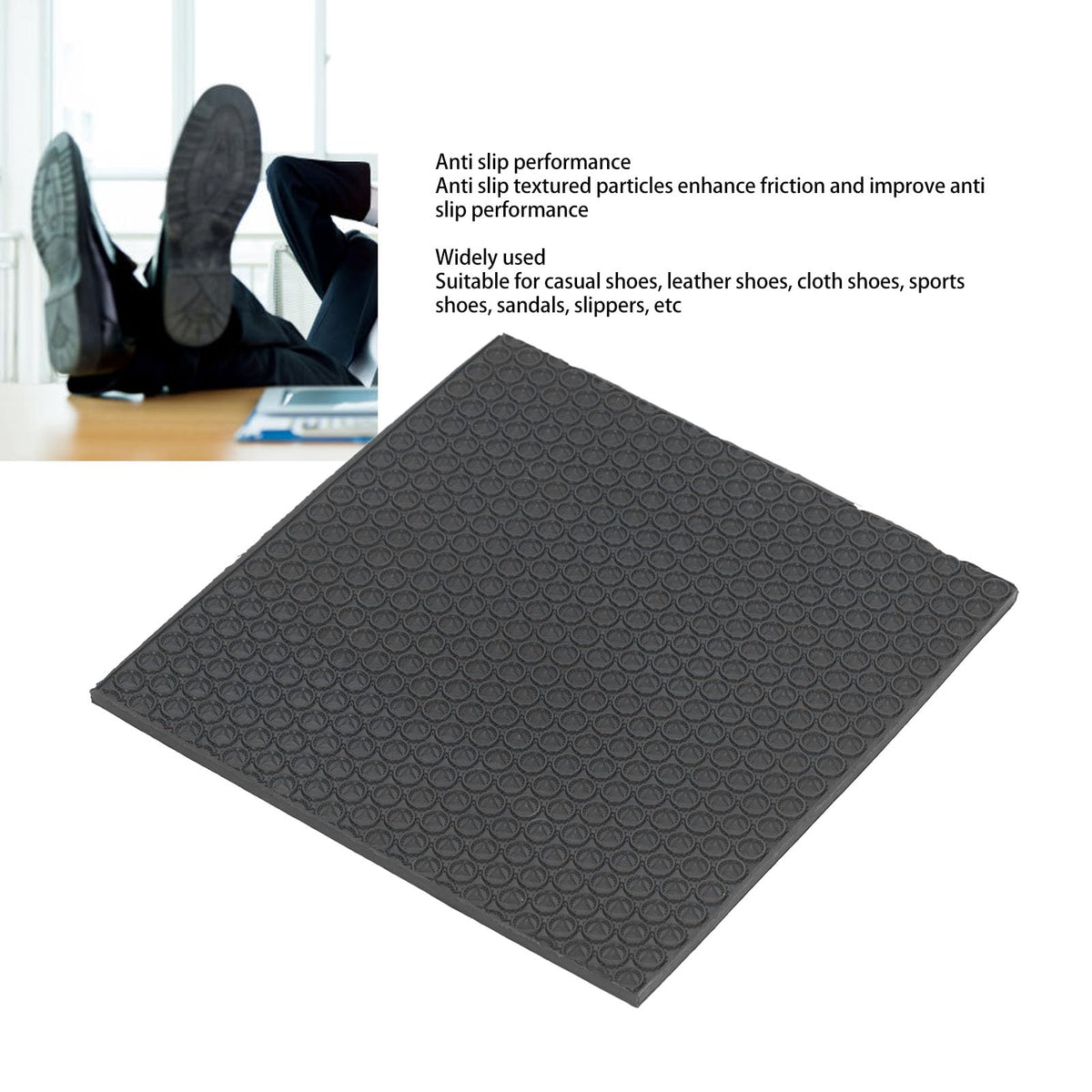 LinkMejor Protector Antideslizante para Talónes, Reemplazo de Protector de Suela de Goma Negra para Zapatillas
