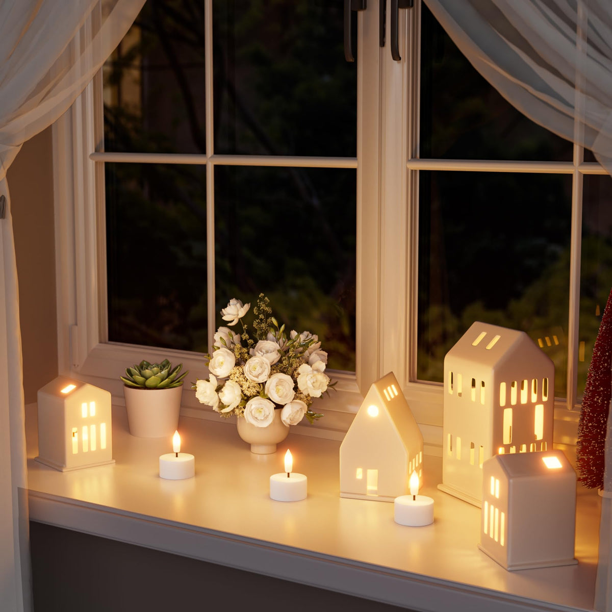 LinkMejor Rechargeable Flameless Tea Lights Candles with Remote Timer, 6 Pack