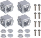 4Set 20x20x20mm 2-Way Corner Bracket Cube, Aluminum Alloy Block for 2020 Series Aluminum Extrusion Profile with Screws