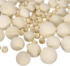 142pcs Round Wood Balls 6 Sizes 10mm/12mm/16mm/20mm/25mm/30mm Unfinished Solid Wooden Spheres, Natural Wood Craft Balls for DIY Craft Projects Art Ornaments