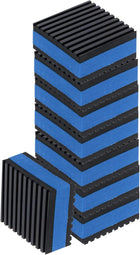 8pcs Anti Vibration Pads for Washing Machine, 2" x 2" x 7/8" Vibration Damping Pads Sound Isolation Ribbed Rubber Mats with EVA Center Vibration Isolation Pads, Black/Blue