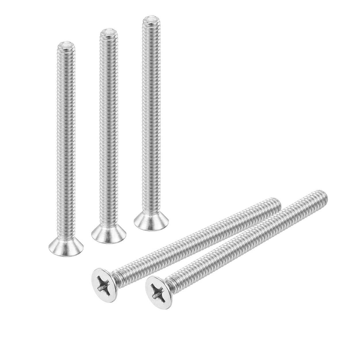 15 pcs 1/4 inches-20x3-1/2 inches Machine Screw Phillips Pan Cross Head Screw Fasteners Bolts 304 Stainless Steel Silver for Wall Socket,House Repairs