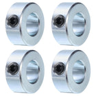 4pcs Set Screw Collars 1/2" Bore Zinc Plated Steel Shaft Collars, 1" OD, 7/16" Width Axle Collar Clamp for Linear Rod Shaft Guide