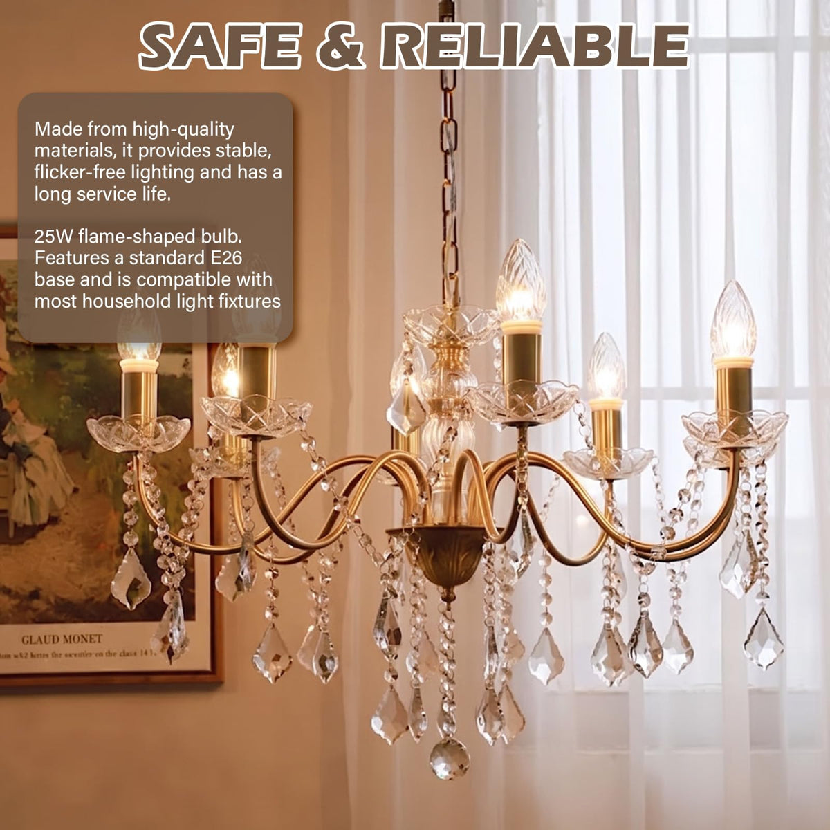LinkMejor 4Pcs 25W Przejrzyste Palące Dekoracyjne Lampa żarówka