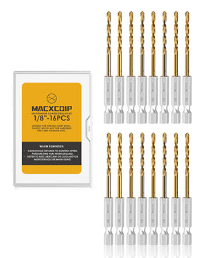 LinkMejor 16-teilig 1/8" Sechskantschaft Titan Schraubendreher Bohrer-Set