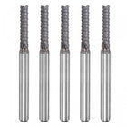 End Mill CNC Router Bits, 2.5mm x 12mm 1/8" Shank Diamond Film Coated Carbide Engraving Bit Milling Cutter Left Hand for PCB Plastic Fiber Wood 5pcs