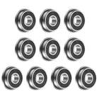 F608-2RS Flanged Ball Bearing, 10pcs 8x22x7mm Chrome Steel Double Sealed ABEC1 Flange Bearings