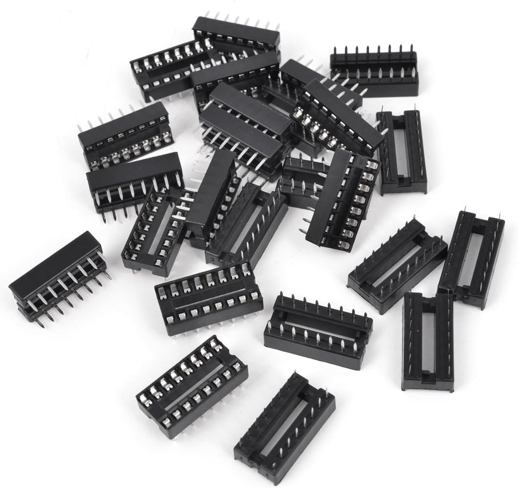 2.54mm Pitch 16 Pins DIP Soldering IC Socket PCB Board Adapter 25 Pcs
