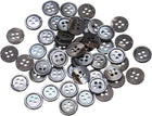 50 Pcs Natural Shell Buttons, 4 Hole Mother of Pearl Buttons 11.5mm Sewing Button Sewing Craft Shell Discs for Shirt Sewing DIY Crafts Decoration, Gray