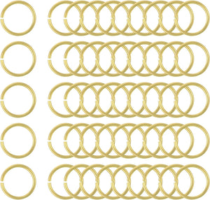 50Pcs Open Jump Rings, 15mm/0.59" OD Brass Jump Ring Connectors 1.5mm Thick O Rings for Necklaces Bracelet Jewelry Making Keychain DIY Craft, Gold Tone